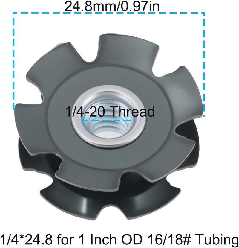 Briny River 8 Pcs Threaded Star Type Tube Connectors 1/4-20 Threads for 1 Inch OD 16/18# Tubing - Image 3